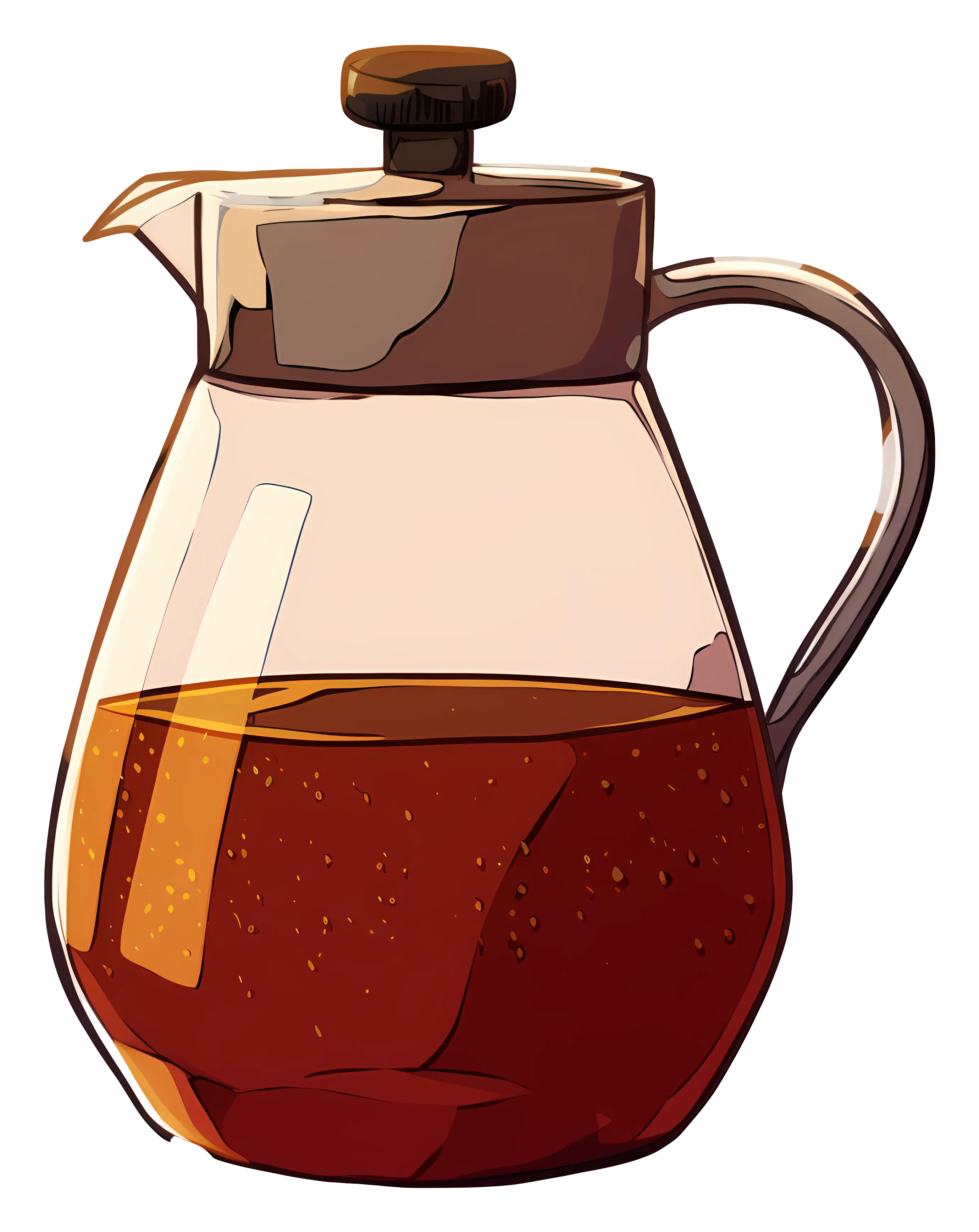 Glass Teapot with Steaming Tea