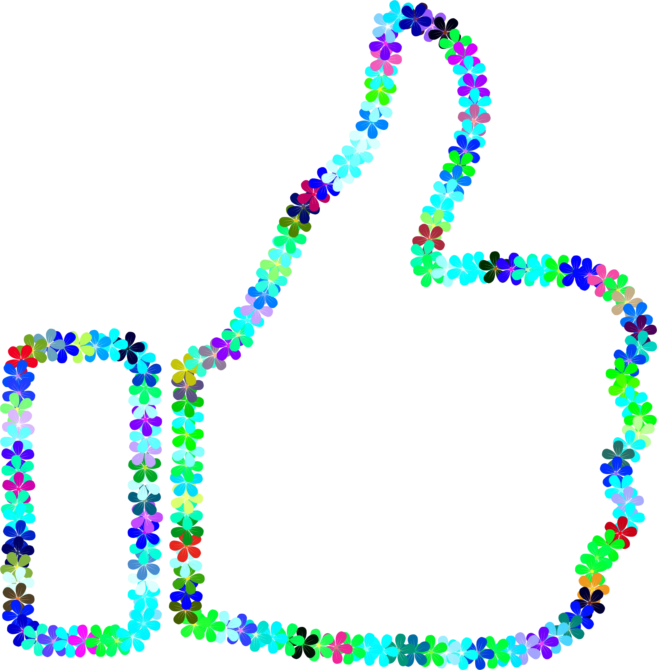 Colorful Thumbs-Up Outline Design