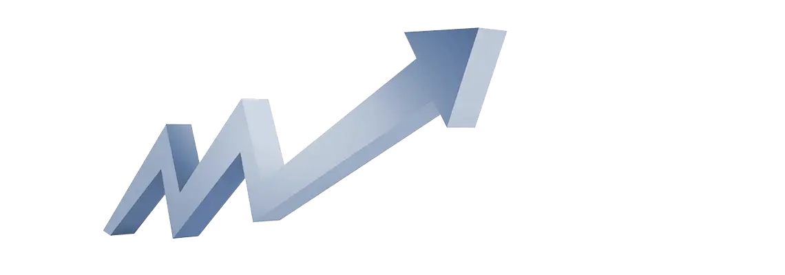 Blue Zigzag Upward Arrow