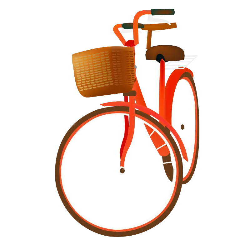 Red Bicycle with Basket