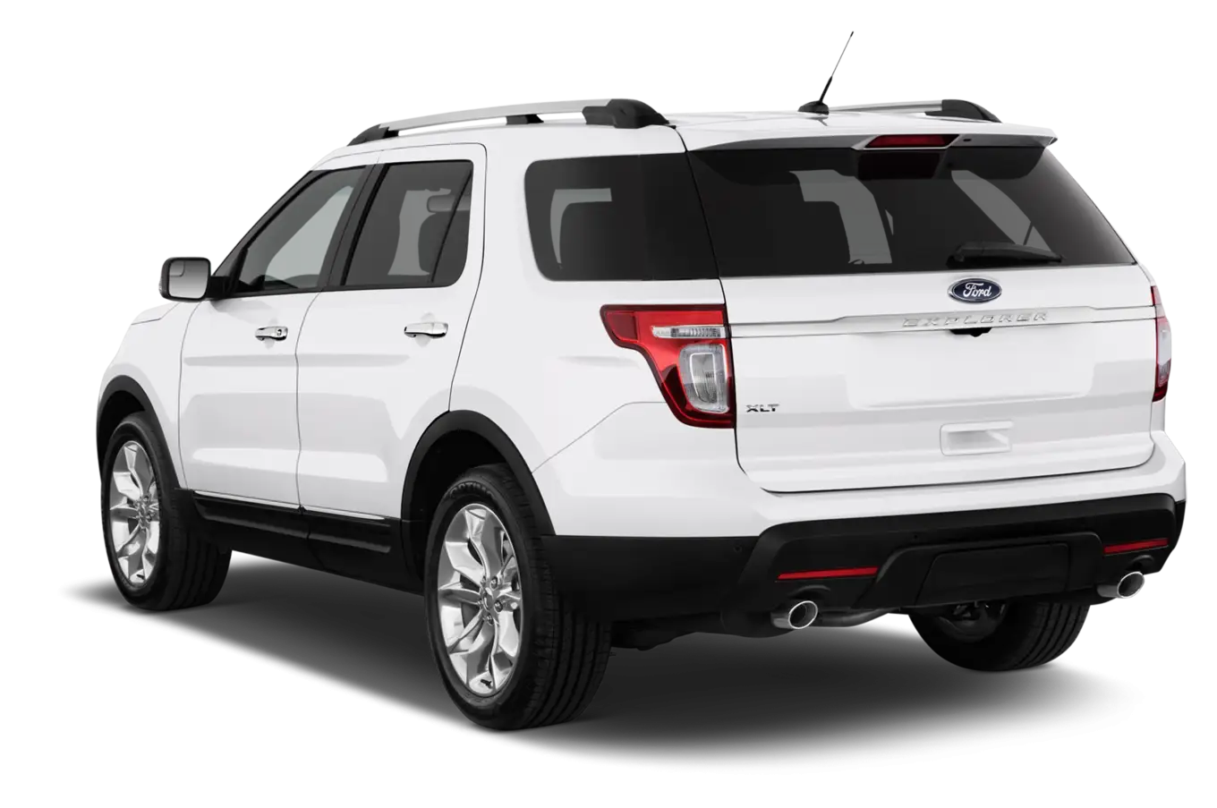 White SUV Car Rear View