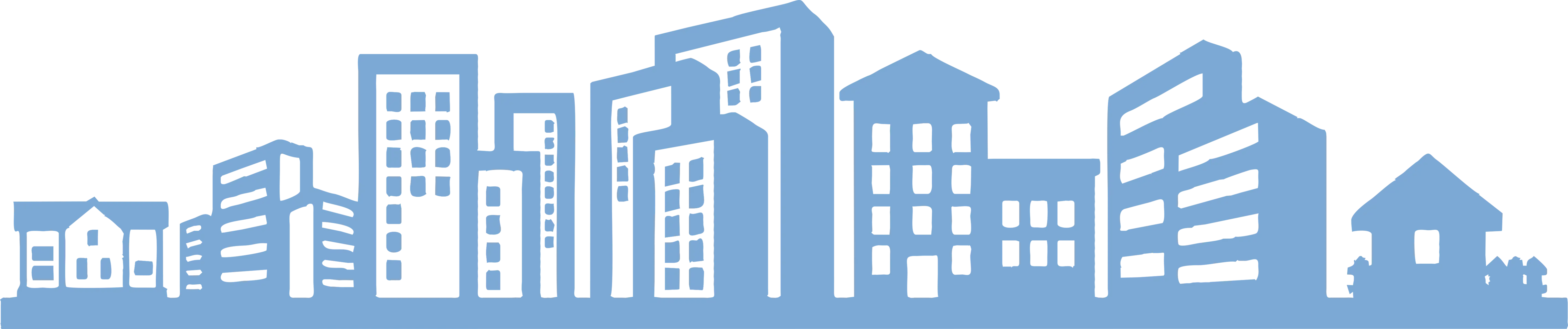 Blue City Skyline Illustration