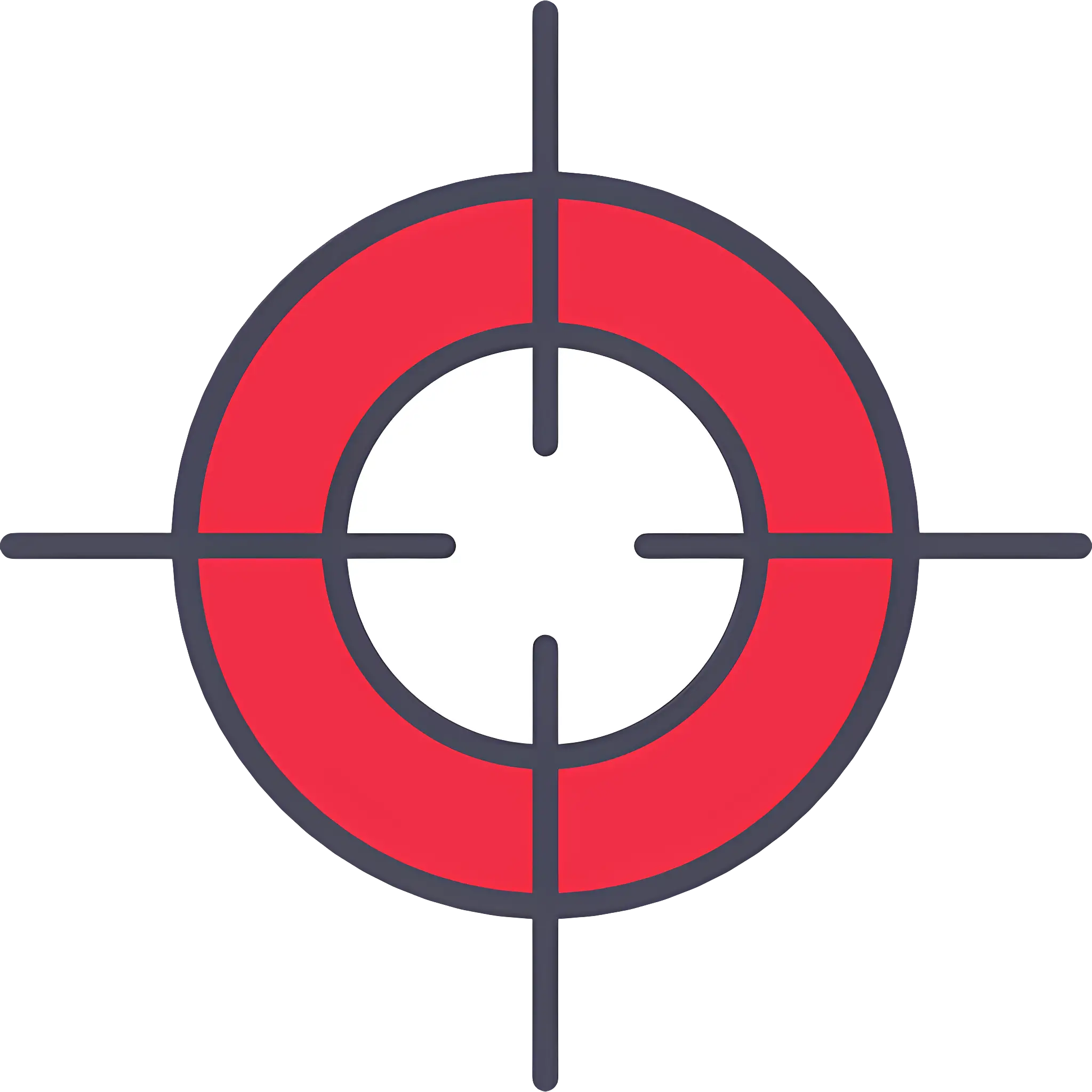 Red and White Target Symbol Icon