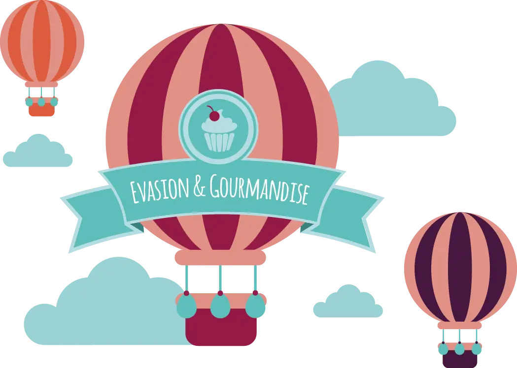 Colorful Hot Air Balloon with Cupcake