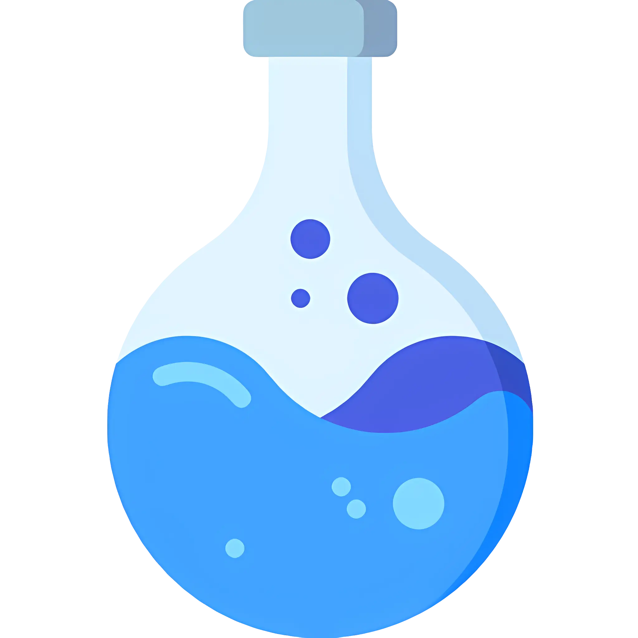 Blue Liquid in Science Flask