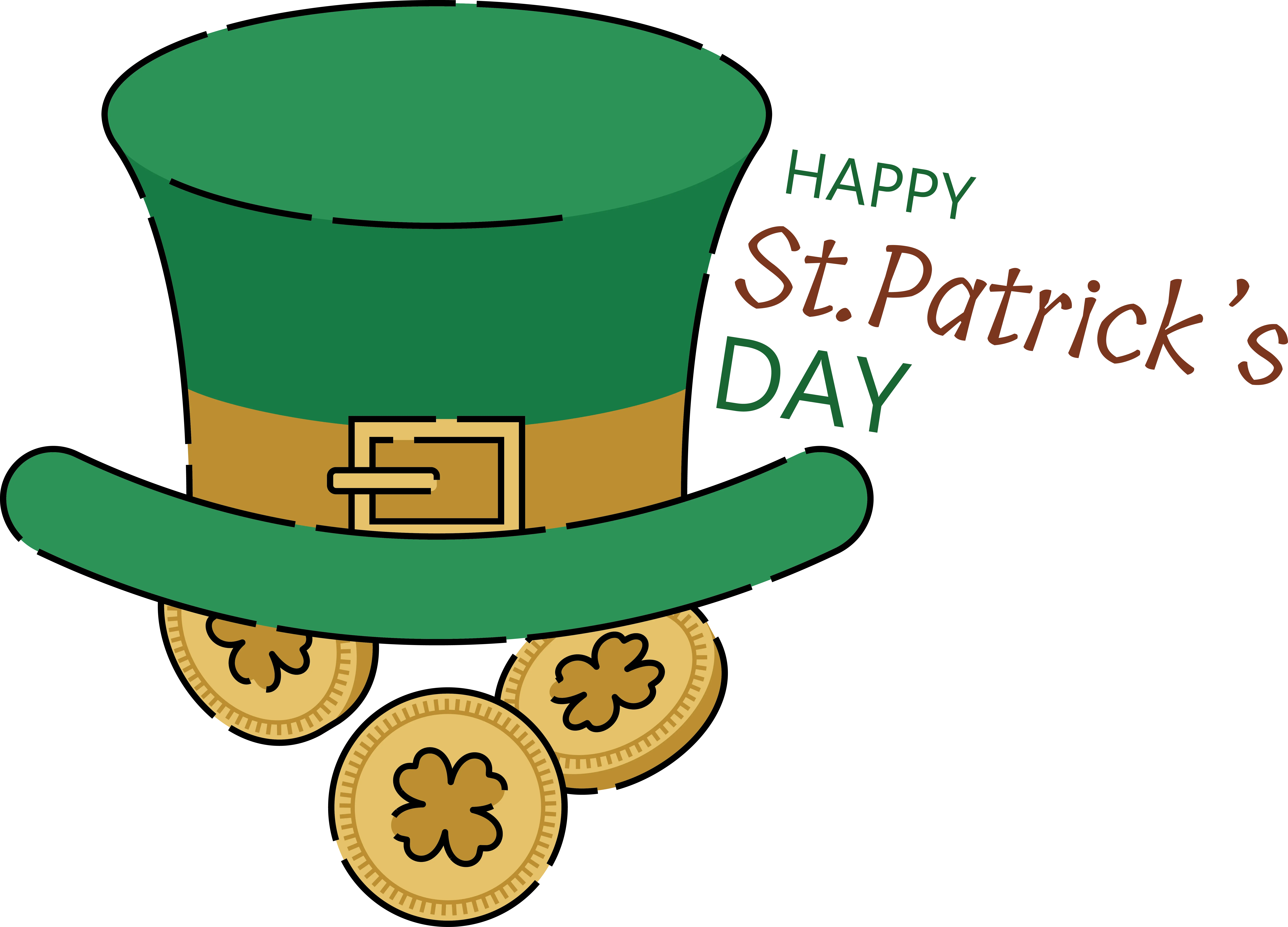 Happy St. Patrick&#039;s Day Hat and Coins