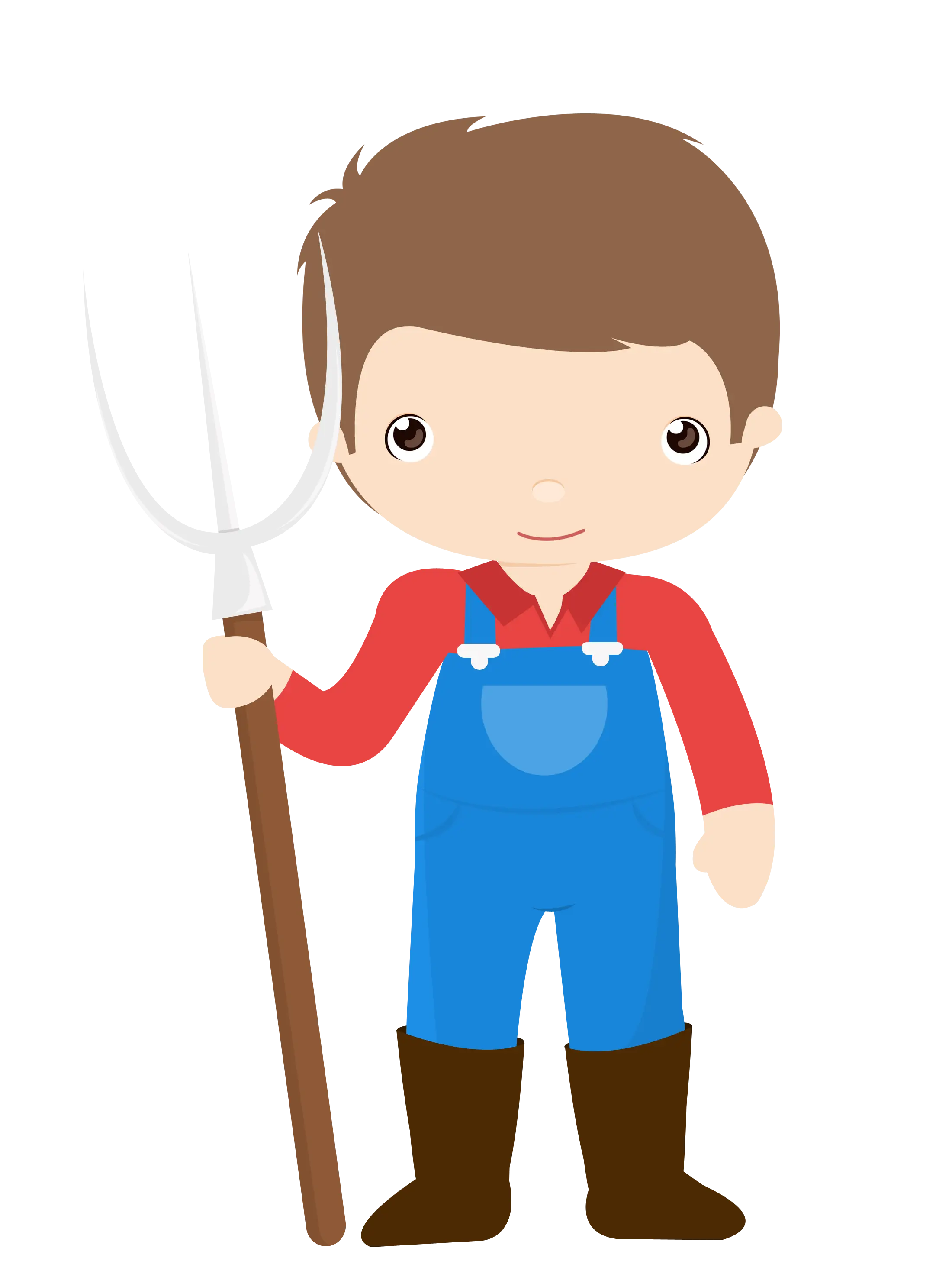 Cartoon Farmer with Pitchfork