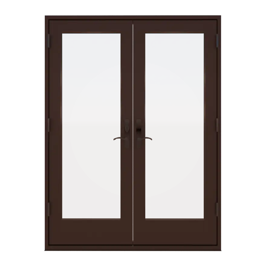 Modern Glass Door with Dark Frame
