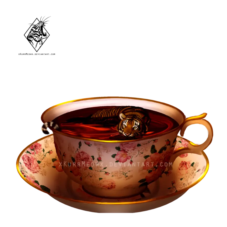 Artistic Teacup with Tiger