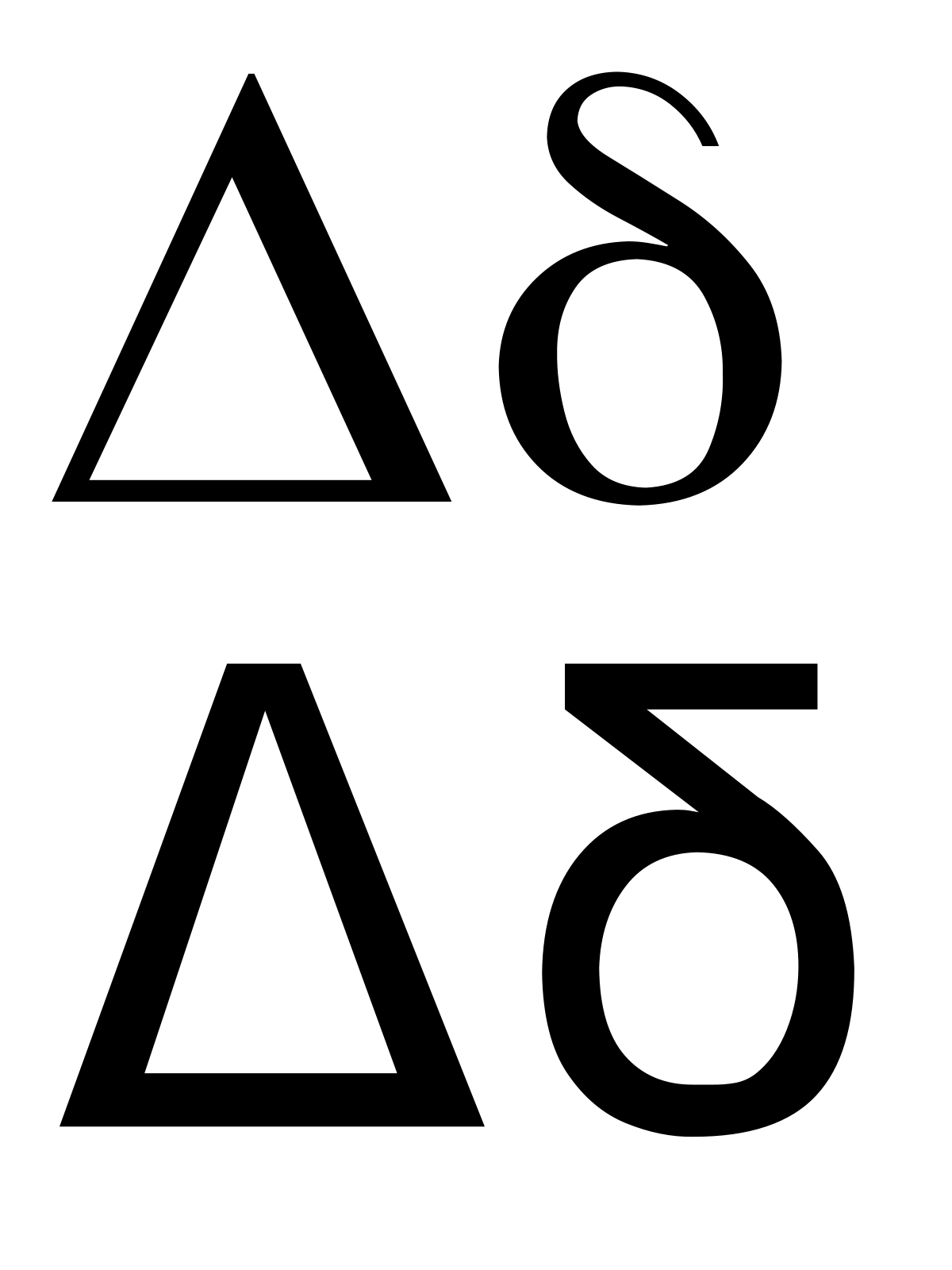 Greek Letters Delta and Sigma