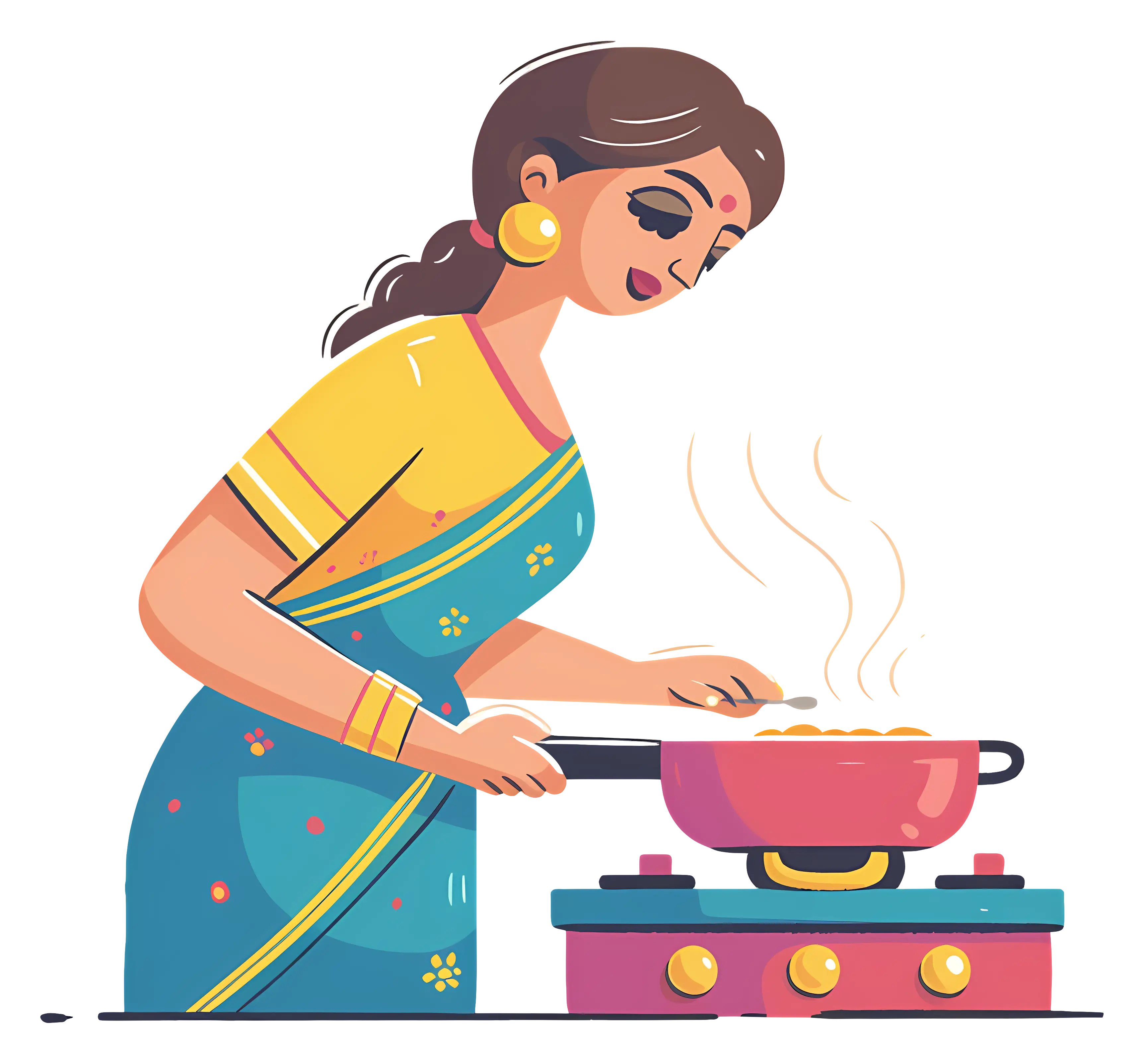 Woman Cooking in Kitchen