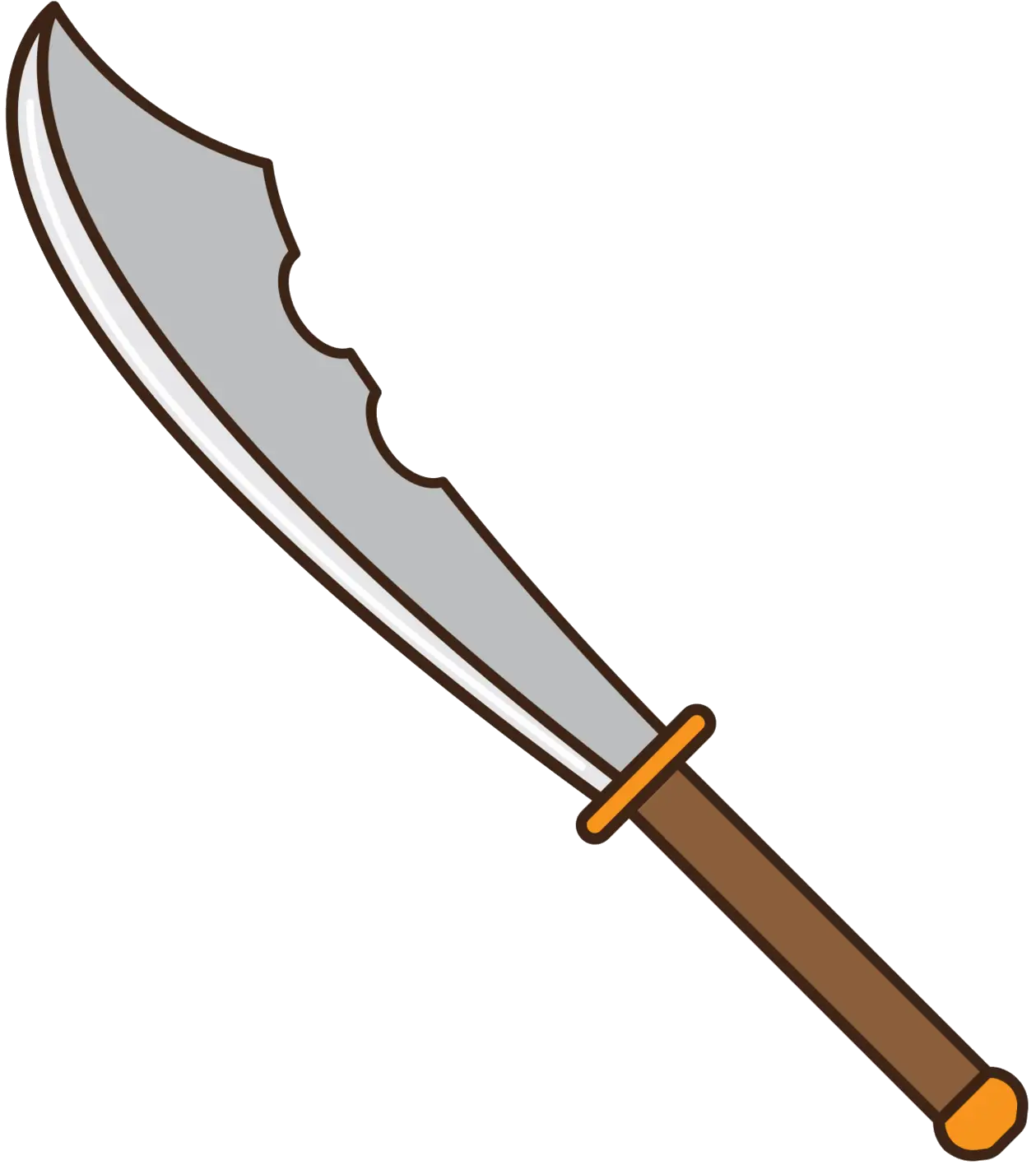 Sword Illustration with Wooden Handle