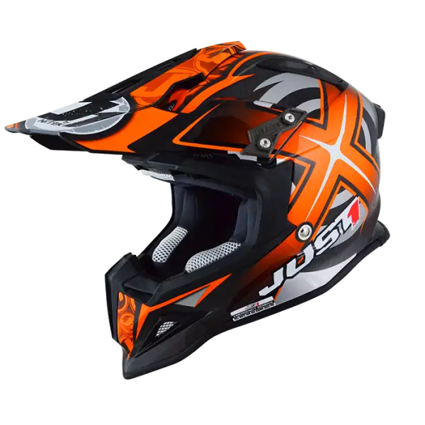 Orange and Black Racing Helmet