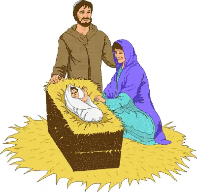 Nativity Scene with Baby Jesus, Mary, and Joseph
