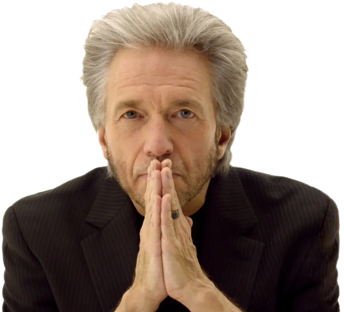 Man in Thoughtful Pose with Hands Together