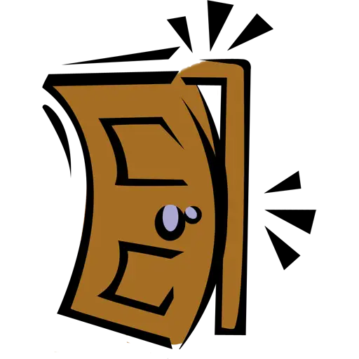 Open Cartoon Door Illustration