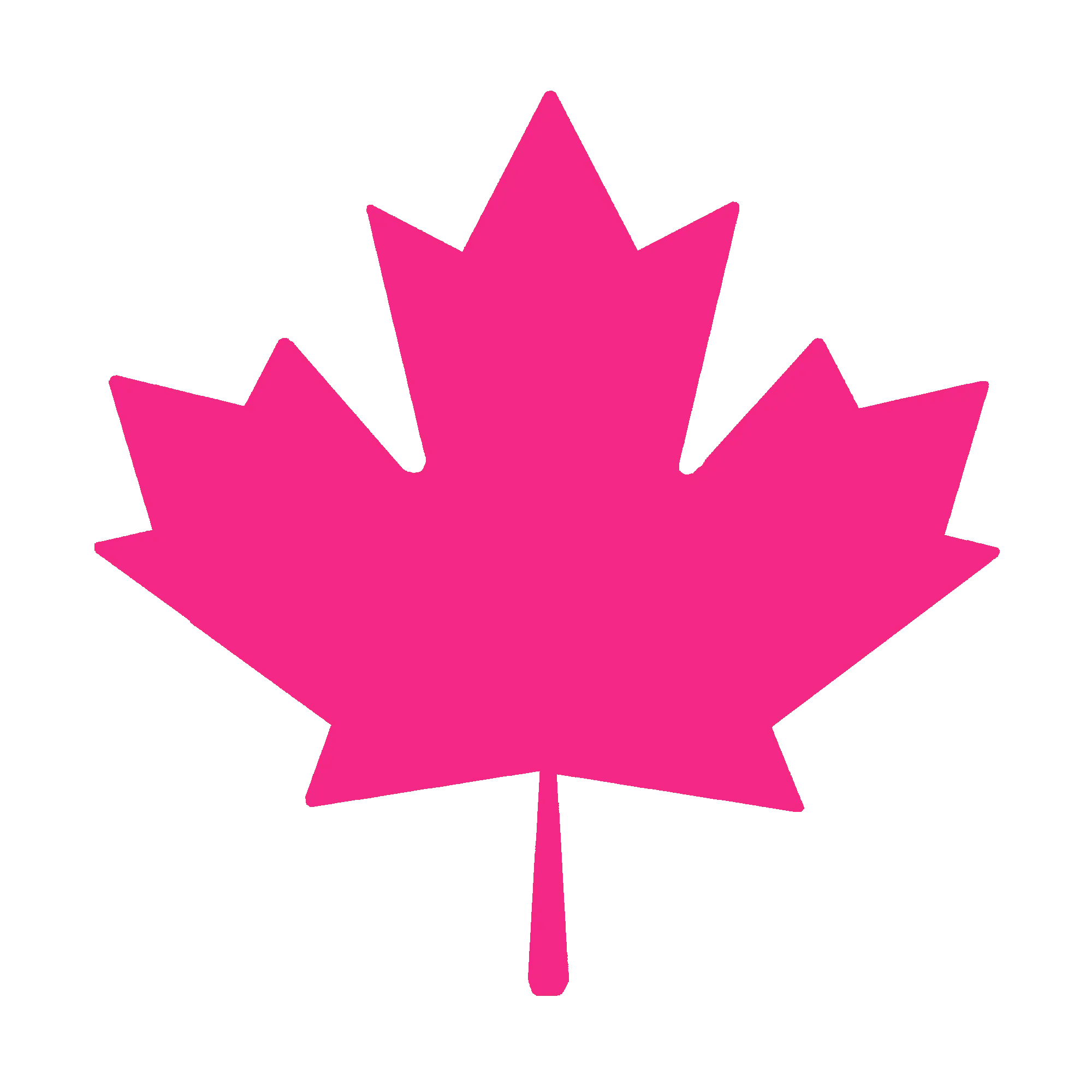 Pink Maple Leaf Icon for Nature and National Pride