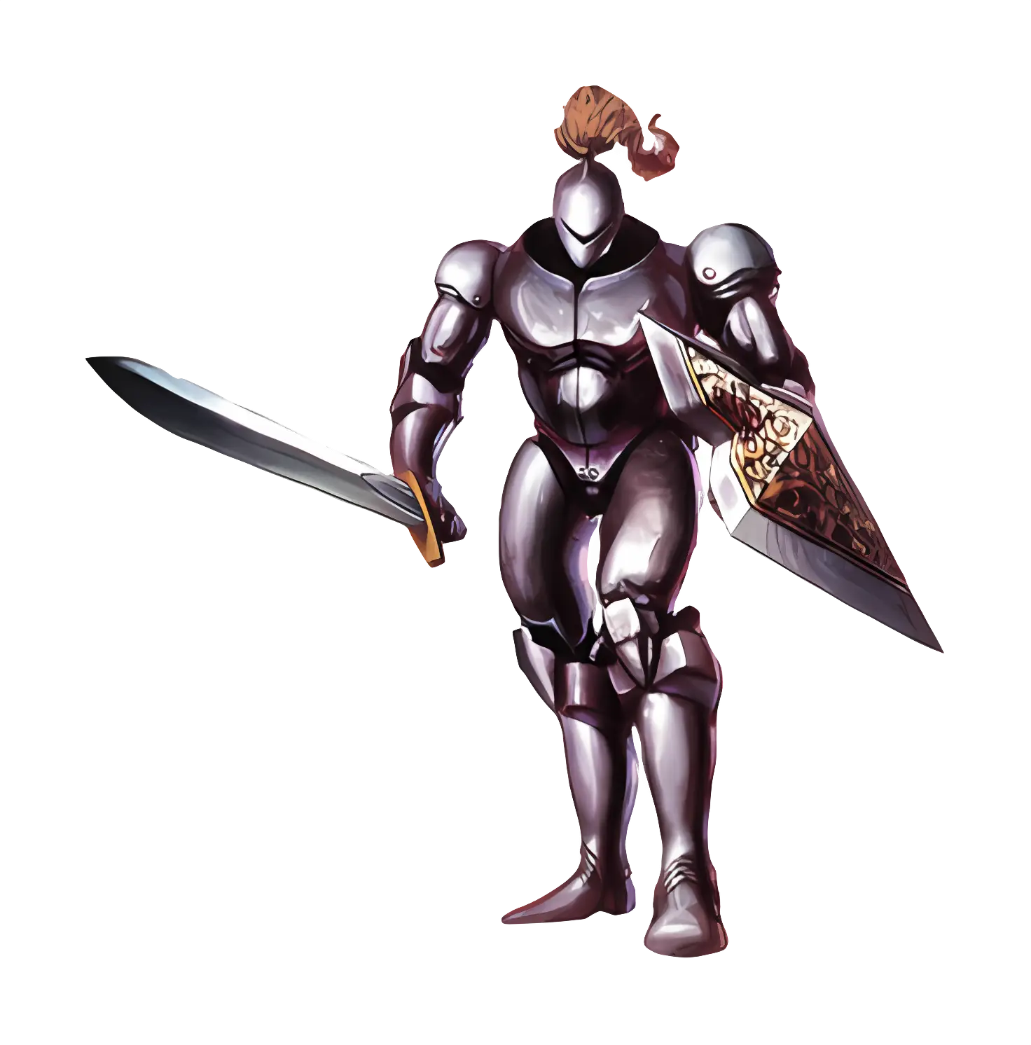 Armored Knight with Sword and Shield