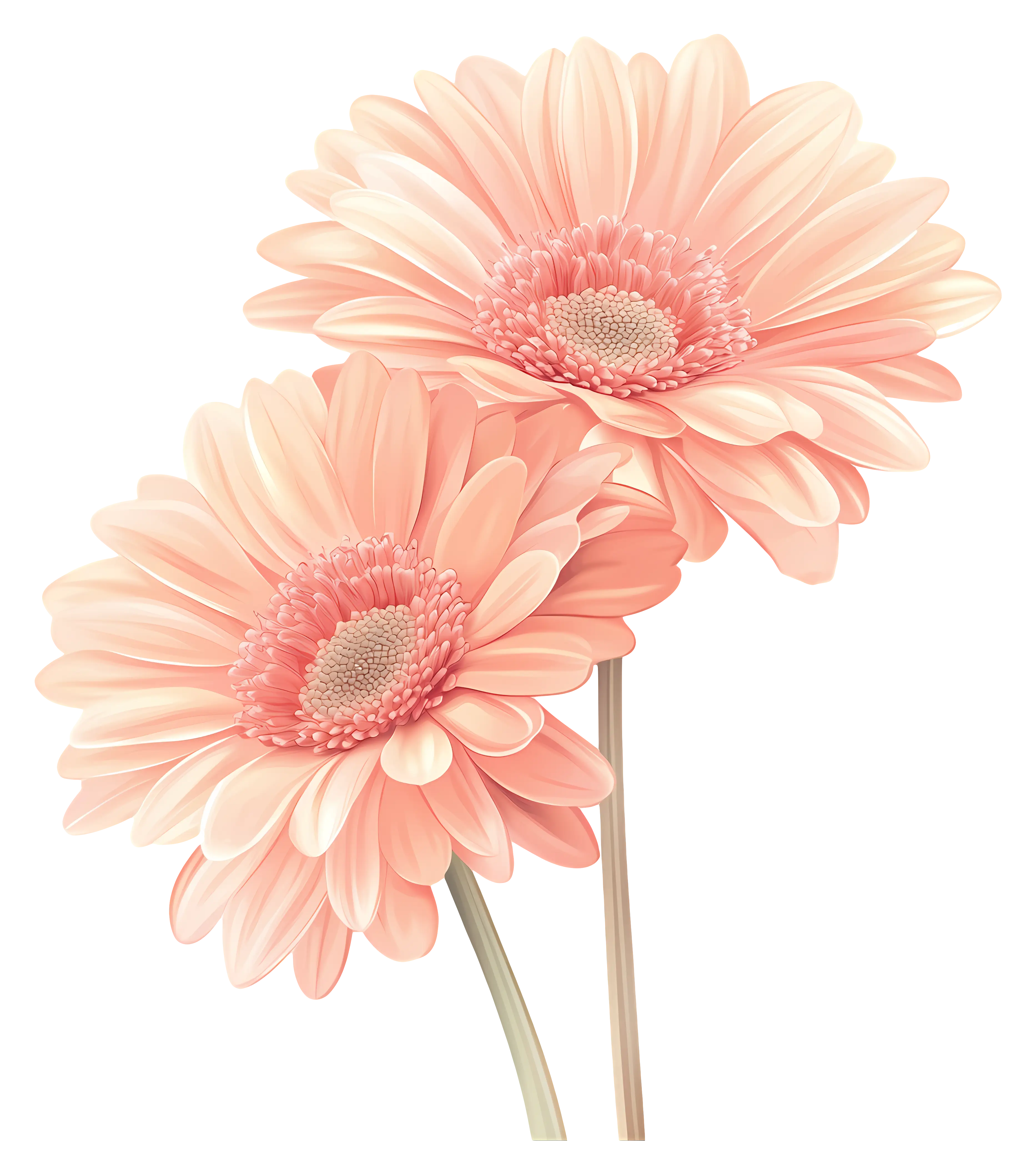 Beautiful Pink Flowers with Leaves