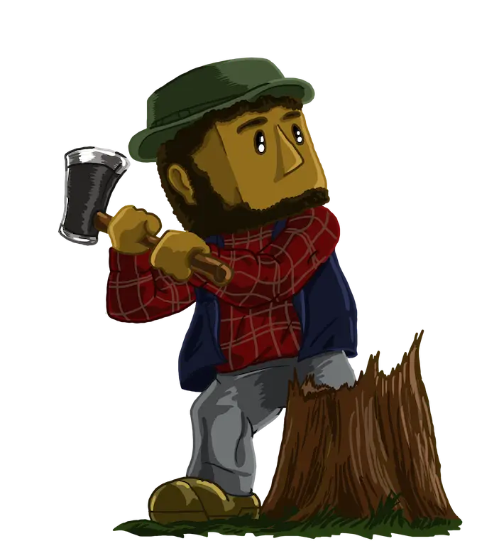 Lumberjack Cutting Tree