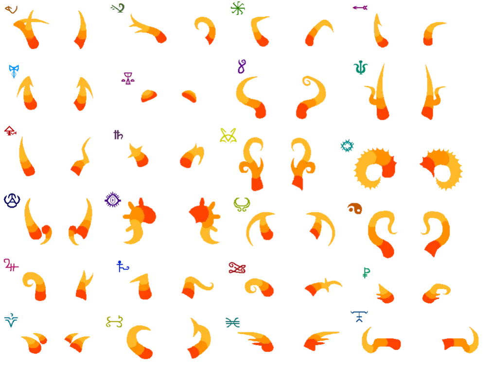 Variety of Orange Horns