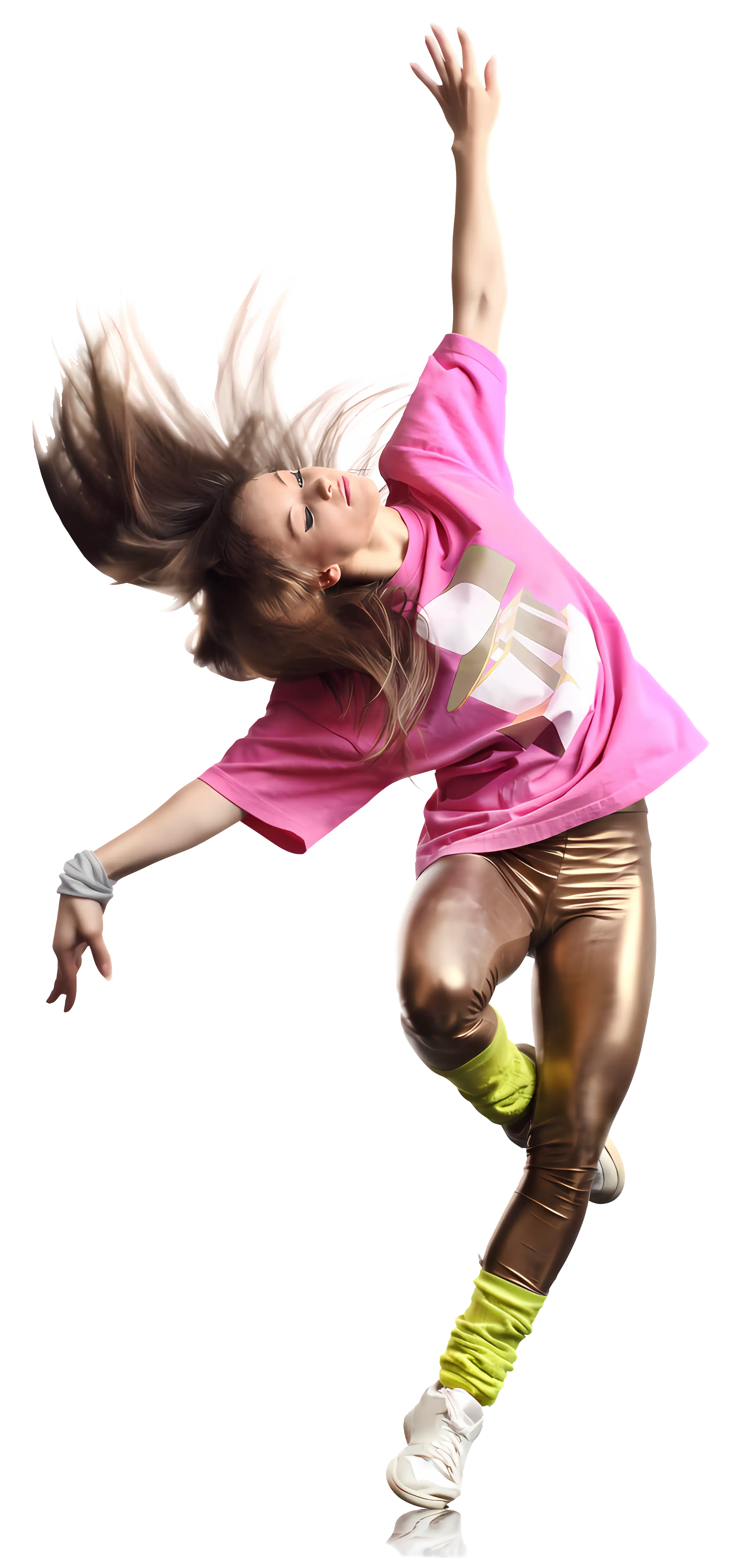 Female Dancer Performing in Dynamic Motion