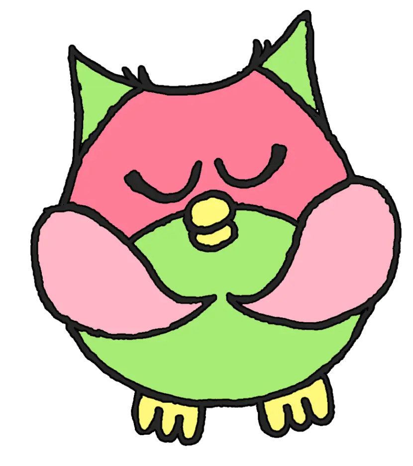 Cute Cartoon Sleepy Owl