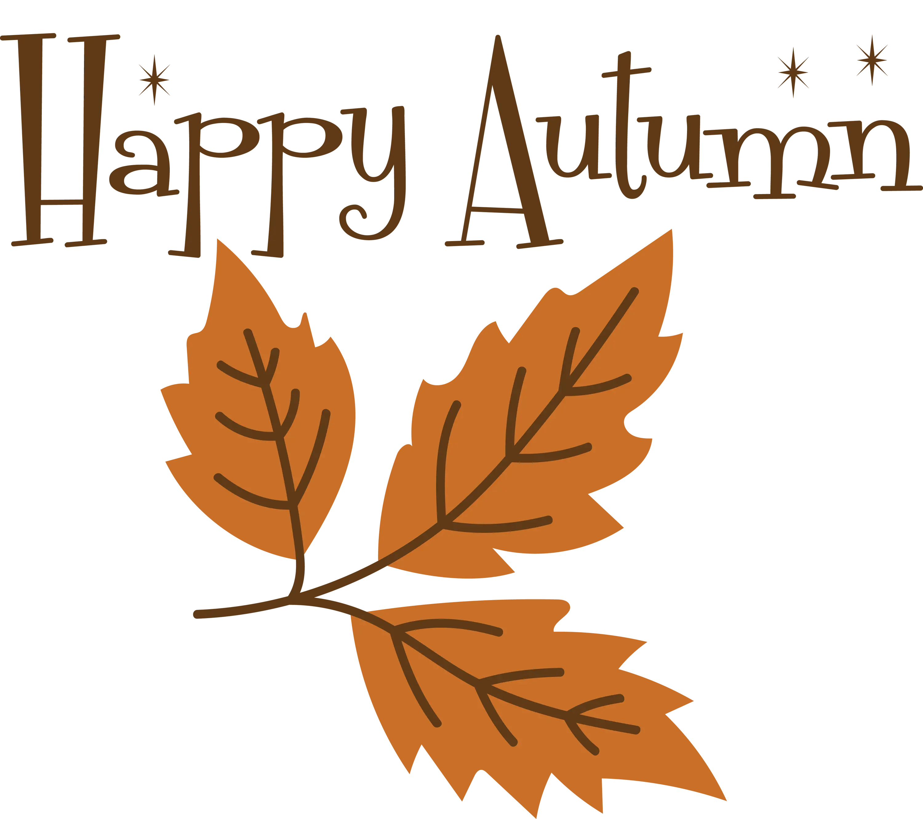 Happy Autumn with Orange Leaf Design