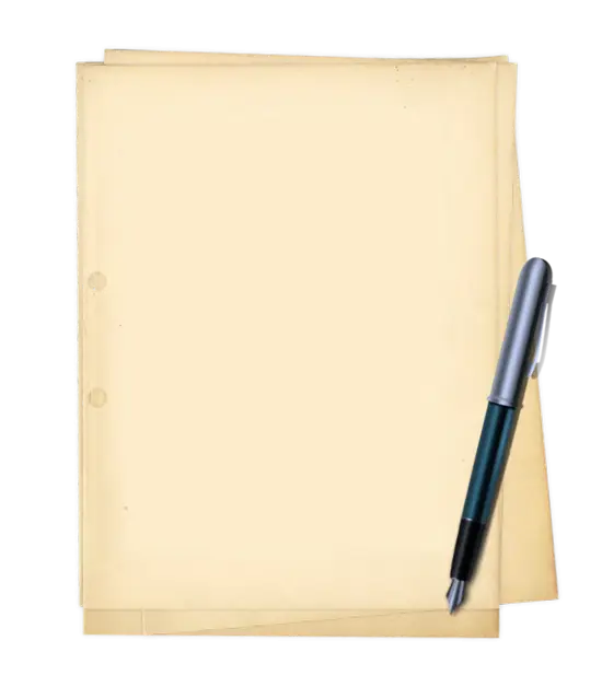 Blank Paper with Pen