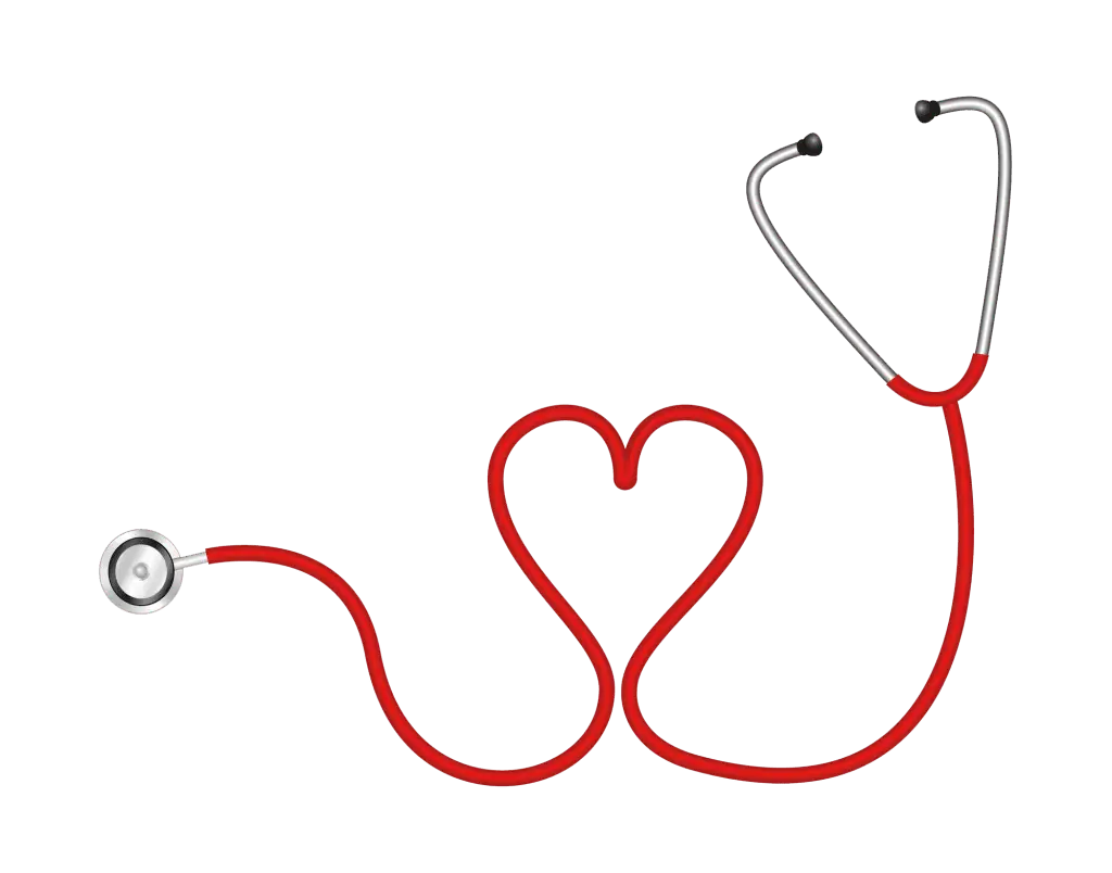 Red Stethoscope Forming a Heart