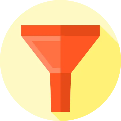 Red Filter Icon in Flat Style