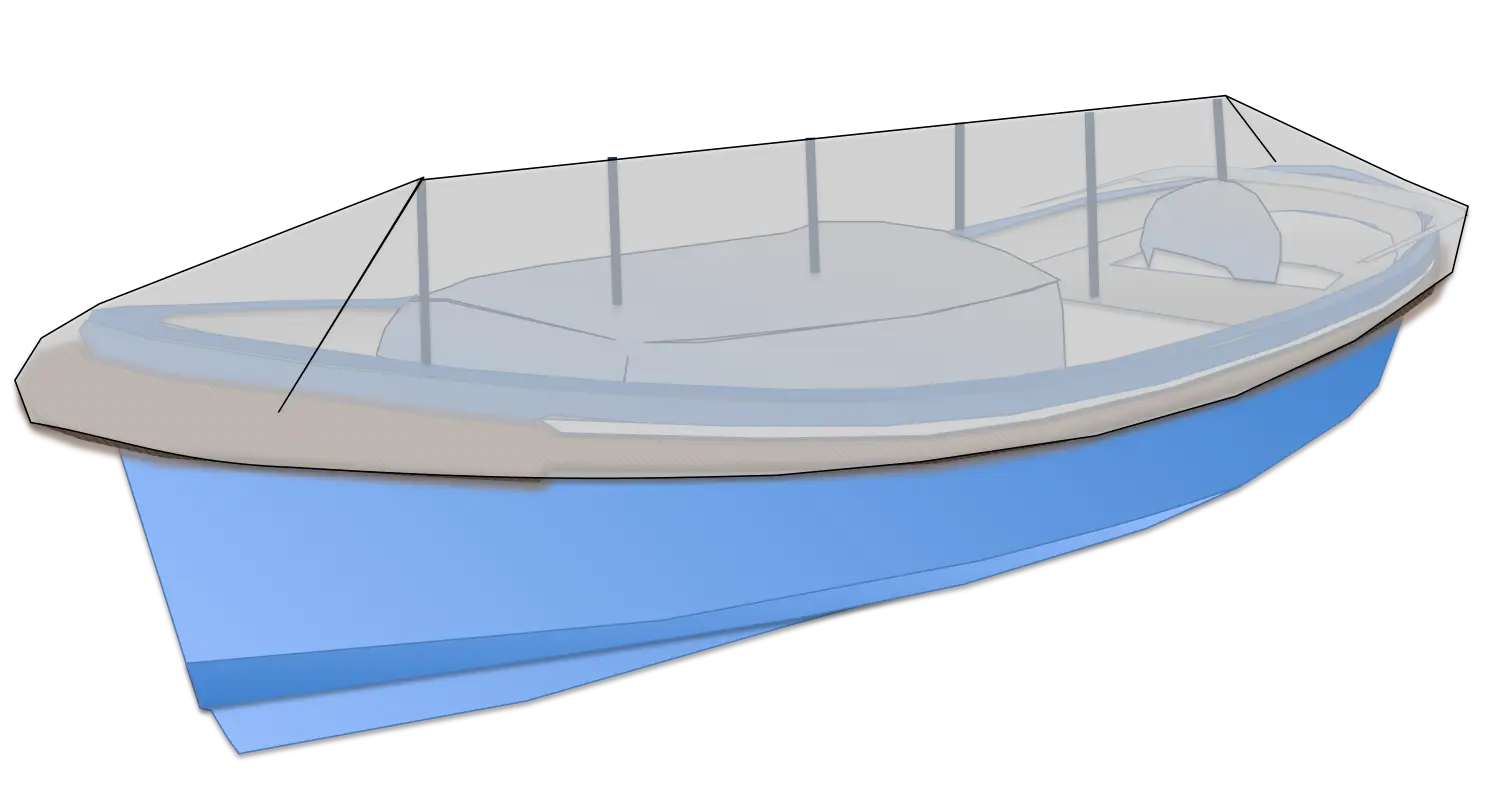 Blue Boat Cartoon Illustration