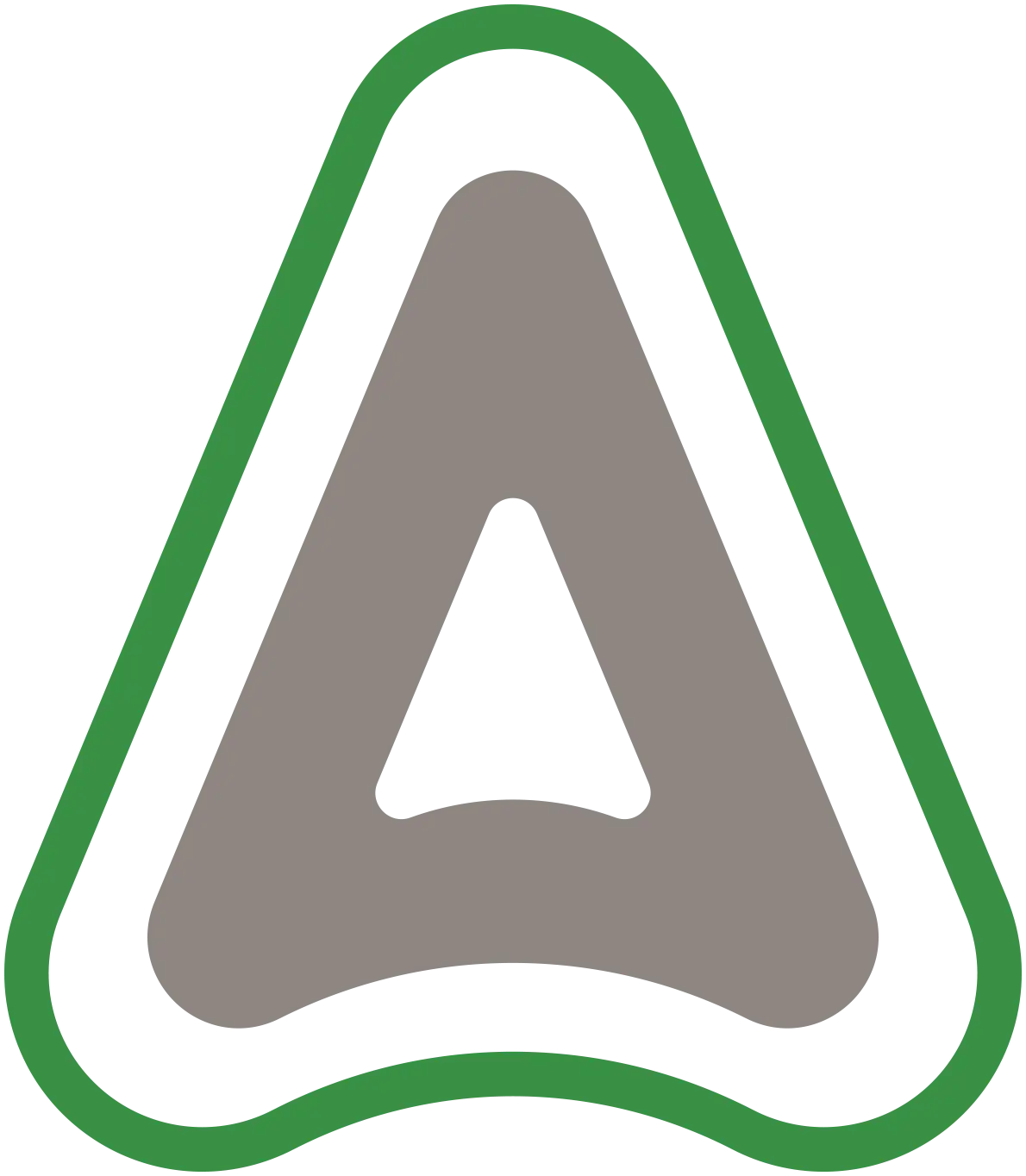 Green and Gray Triangle Logo Design
