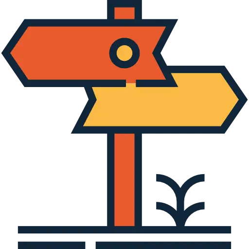 Colorful Direction Sign Symbol