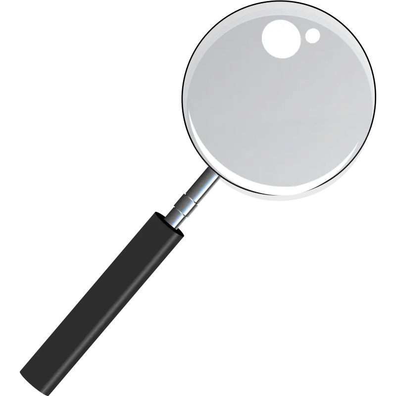 Magnifying Glass Symbol on Transparent Background