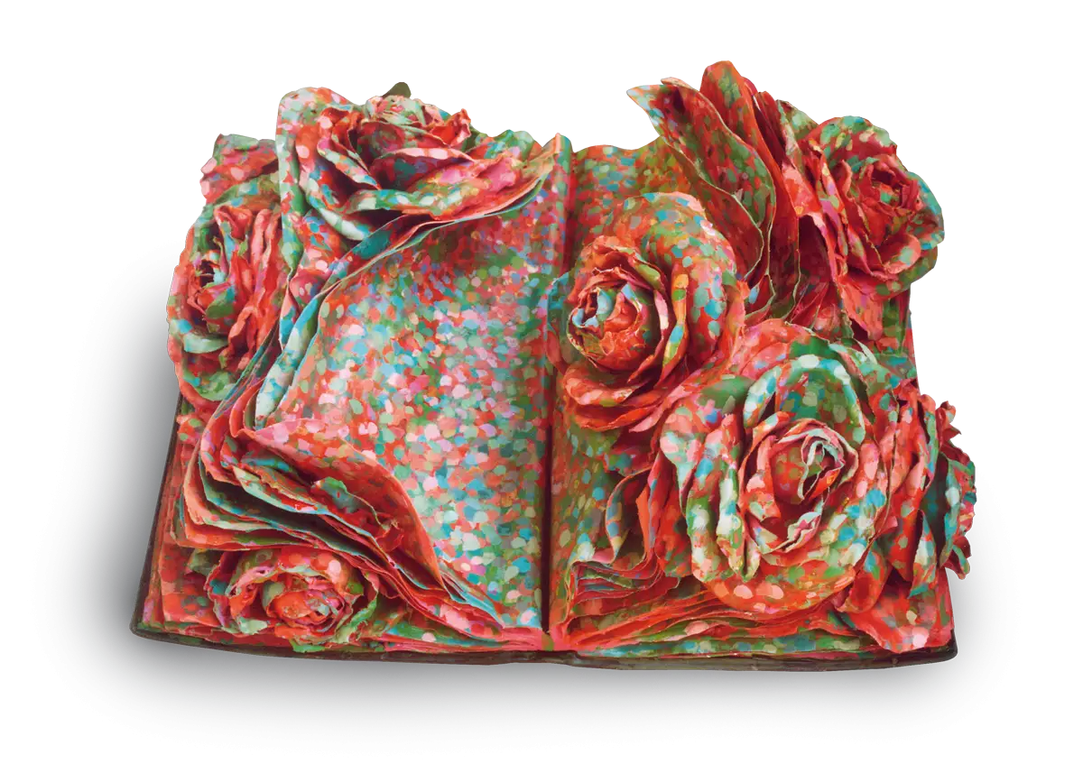 Colorful Decorative Book with Flowers