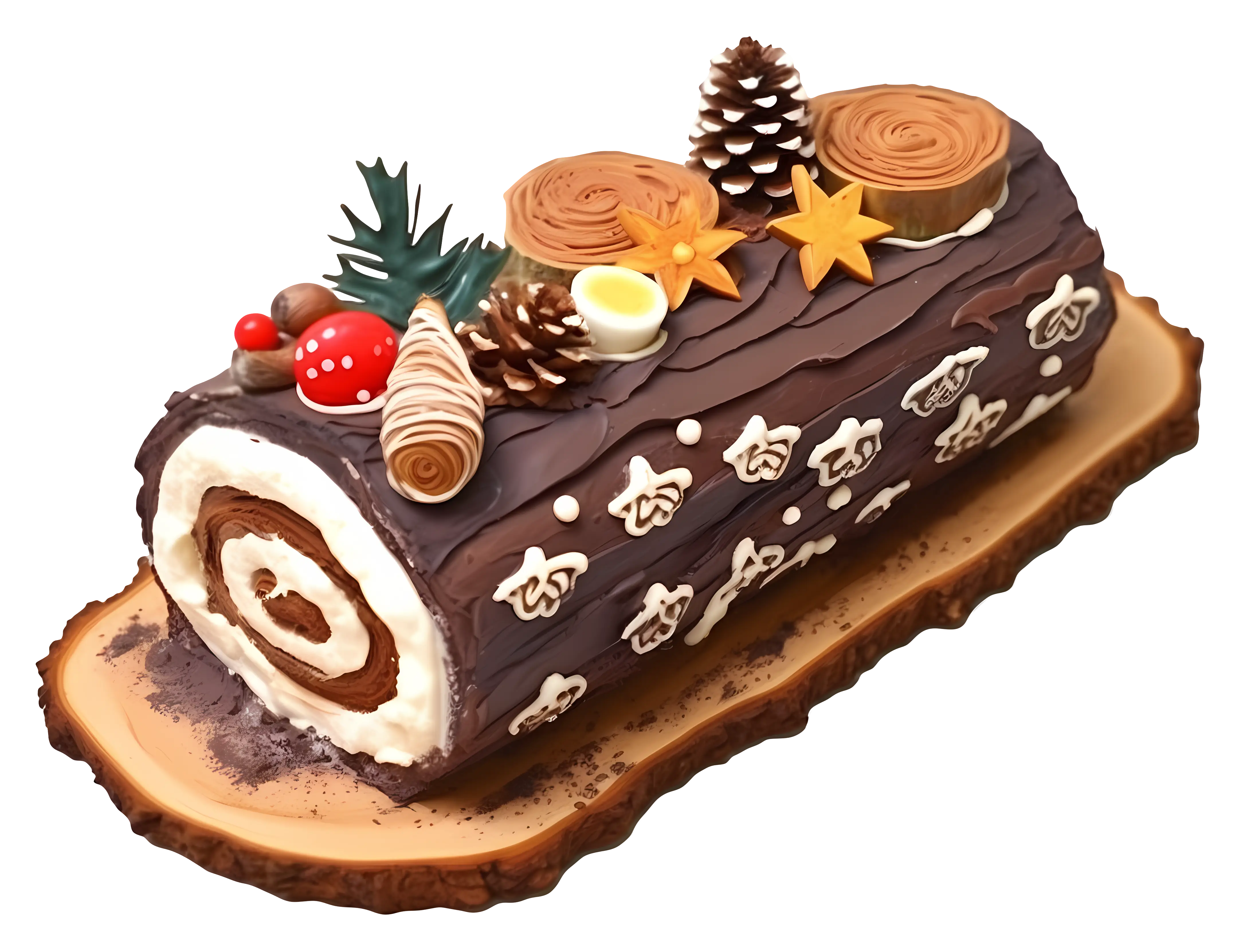 Festive Chocolate Yule Log Cake