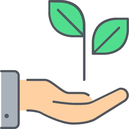 Hand Holding Plant Icon for Sustainability
