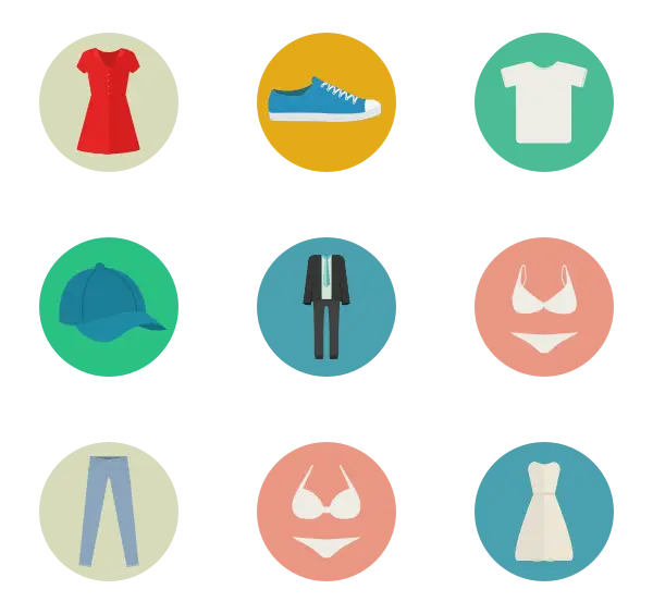 Colorful Clothing Icons