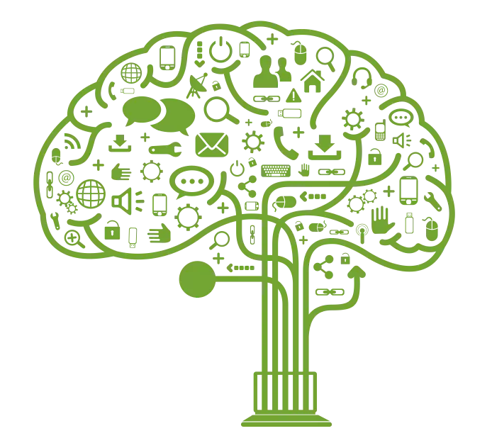 Green Brain Technology Illustration