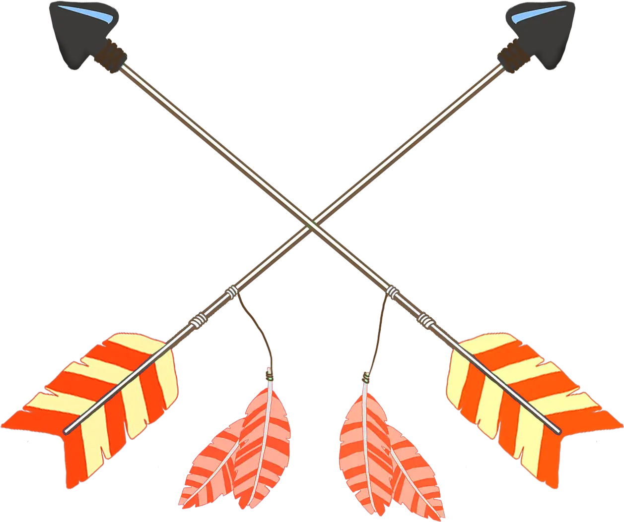 Crossed Arrows with Feathers
