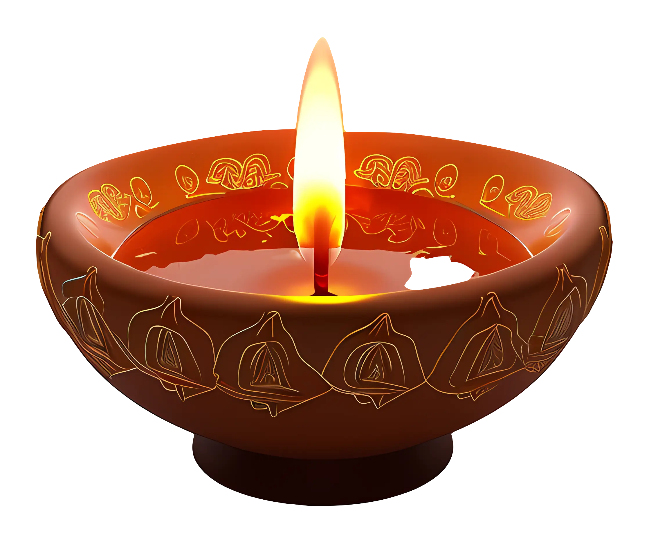Traditional Decorative Oil Lamp with Flame