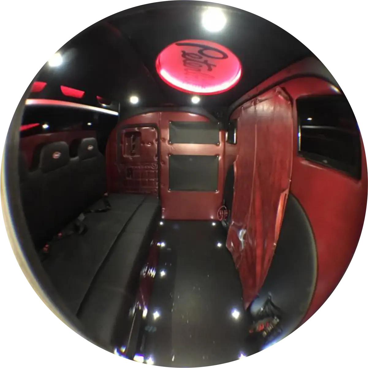 Red and Black Van Interior