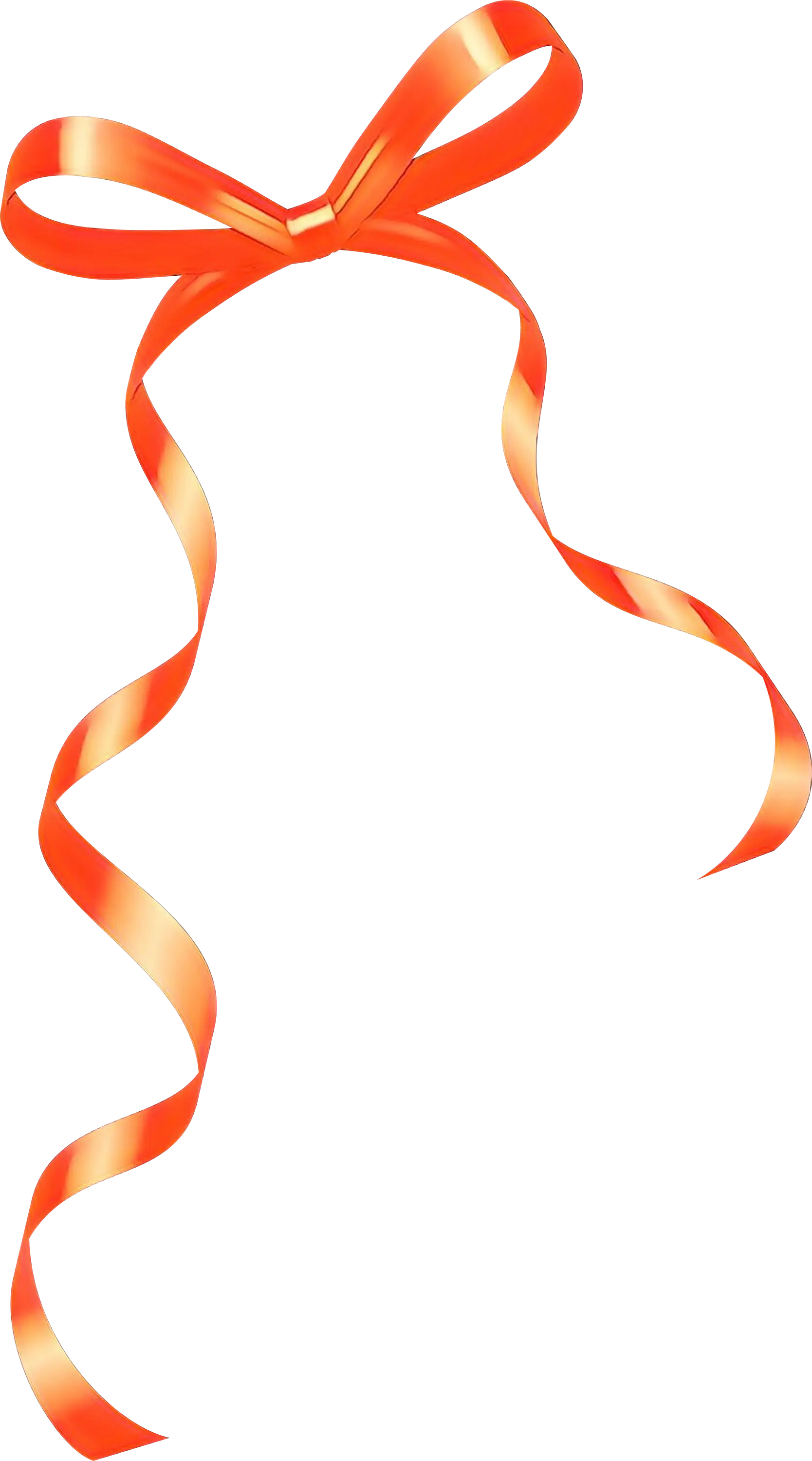 Orange Decorative Bow with Long Ribbons