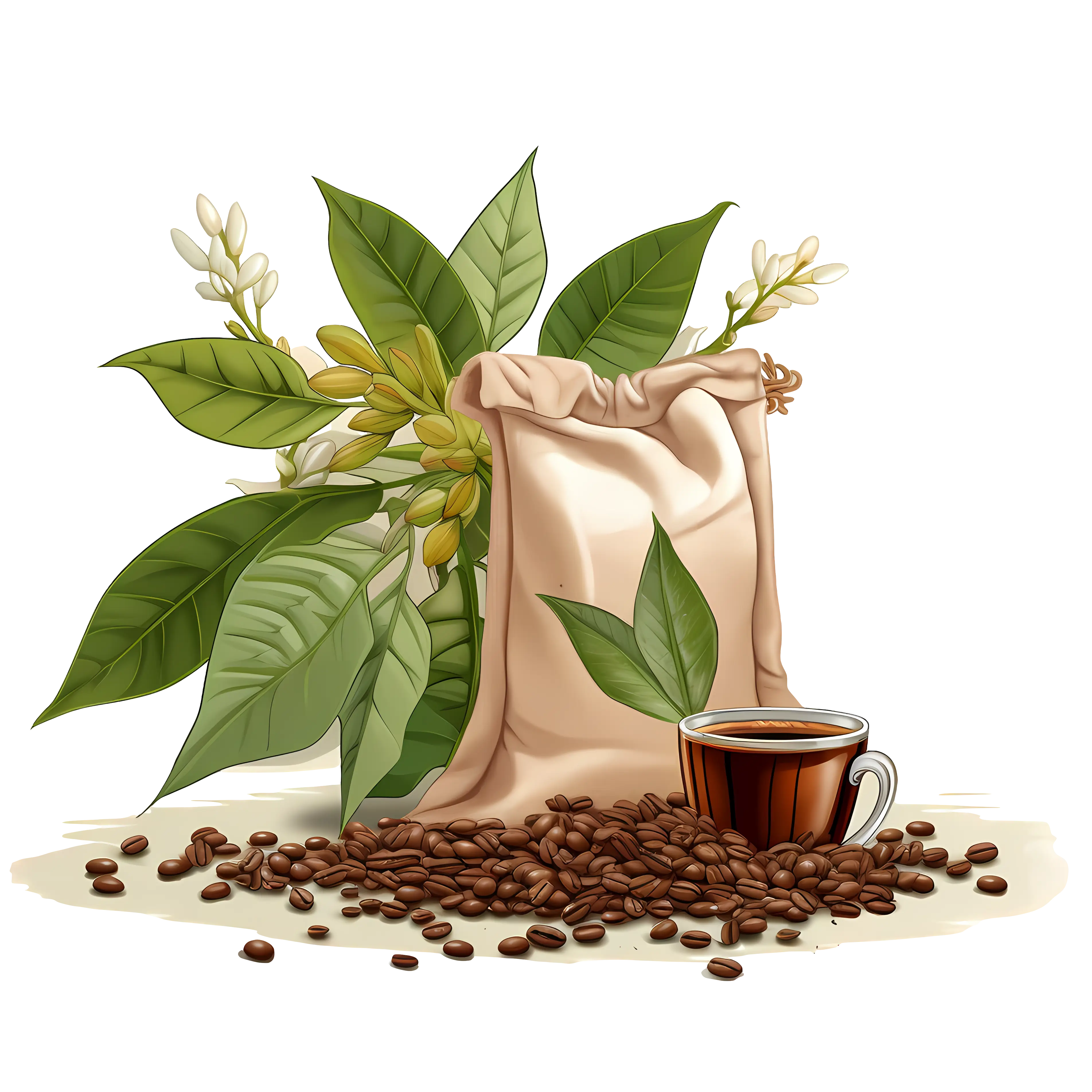 Coffee Beans and Cup