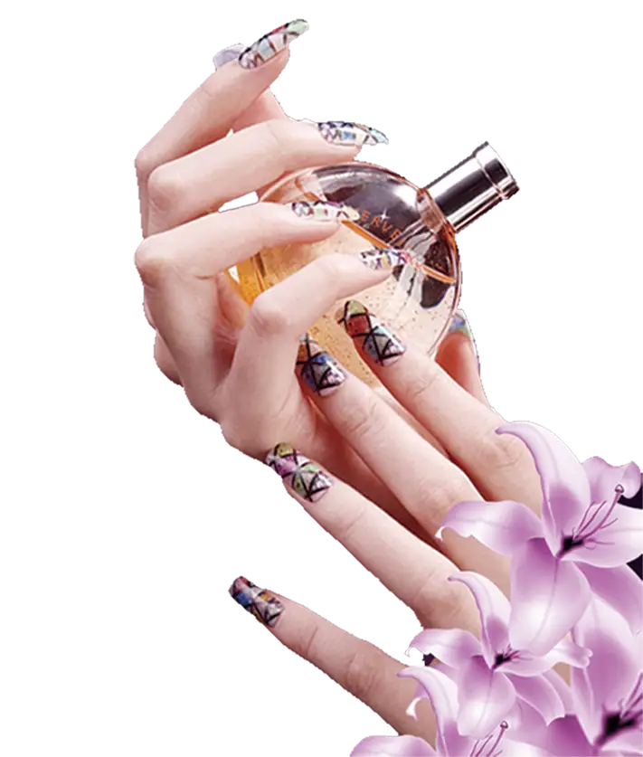 Elegant Perfume Bottle with Floral Design