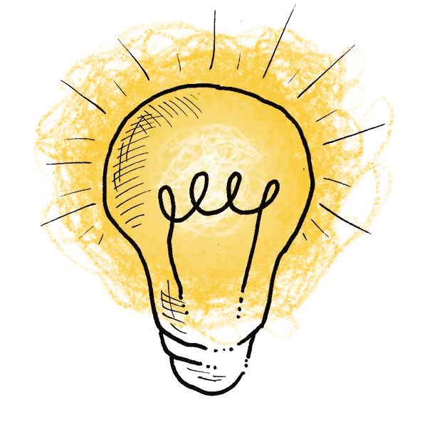 Yellow Light Bulb Doodle Illustration