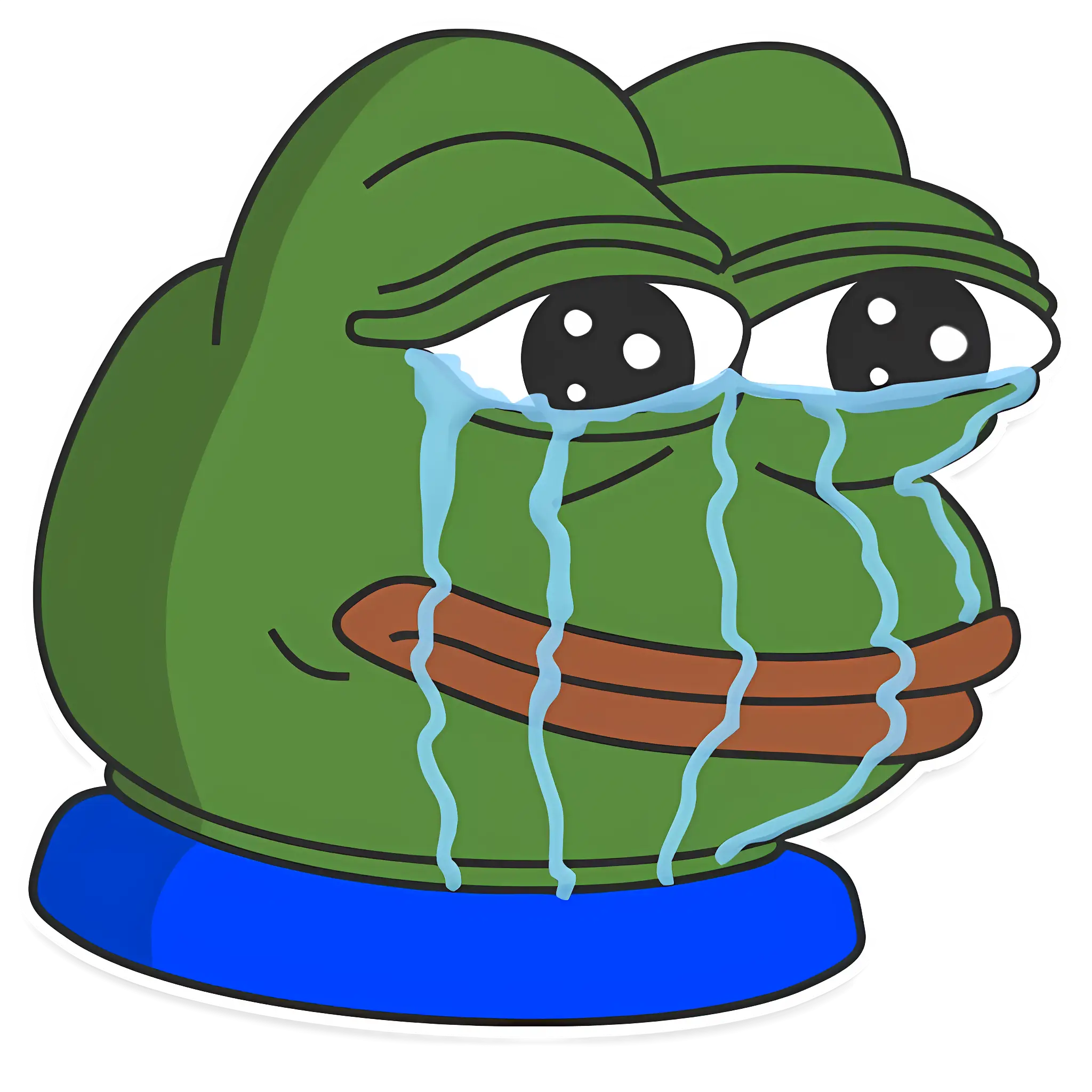 Crying Frog Cartoon Meme Graphic