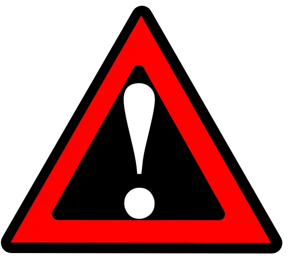 Red Triangular Warning Sign with Exclamation Mark