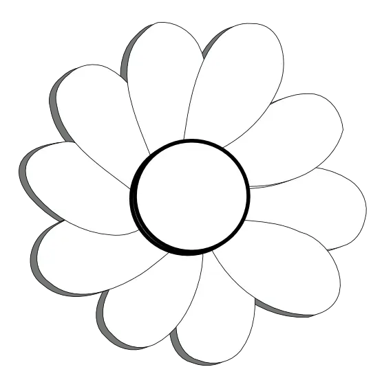 White Flower Illustration with a Simple Design